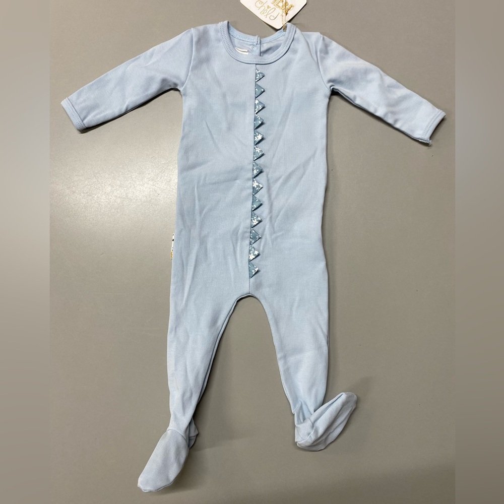 Maniere Child adorable size 3mBlue One Piece Footies Soft Cotton Comfort NWT
